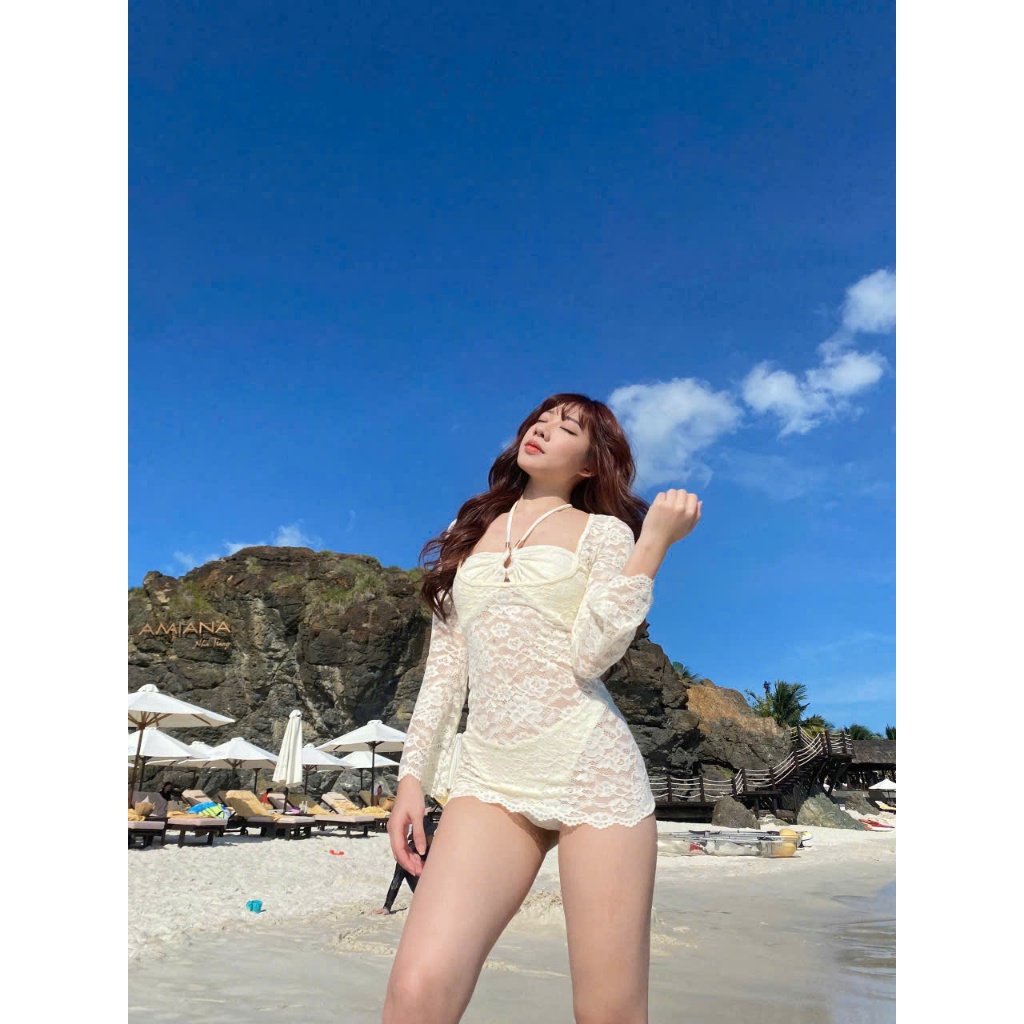 Ms 008 set 3 mảnh ren Xuyên Thấu, BiKiNi  phối ren khoen, hàng cao cấp