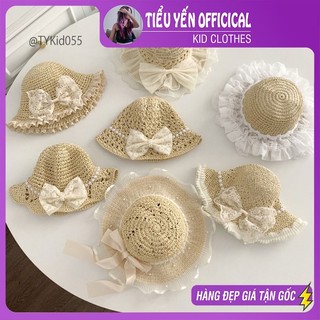 Phụ kiện cho bé, Mũ cói hè bé gái, mũ cói đi biển bé gái M055 | Tiểu Yến KID