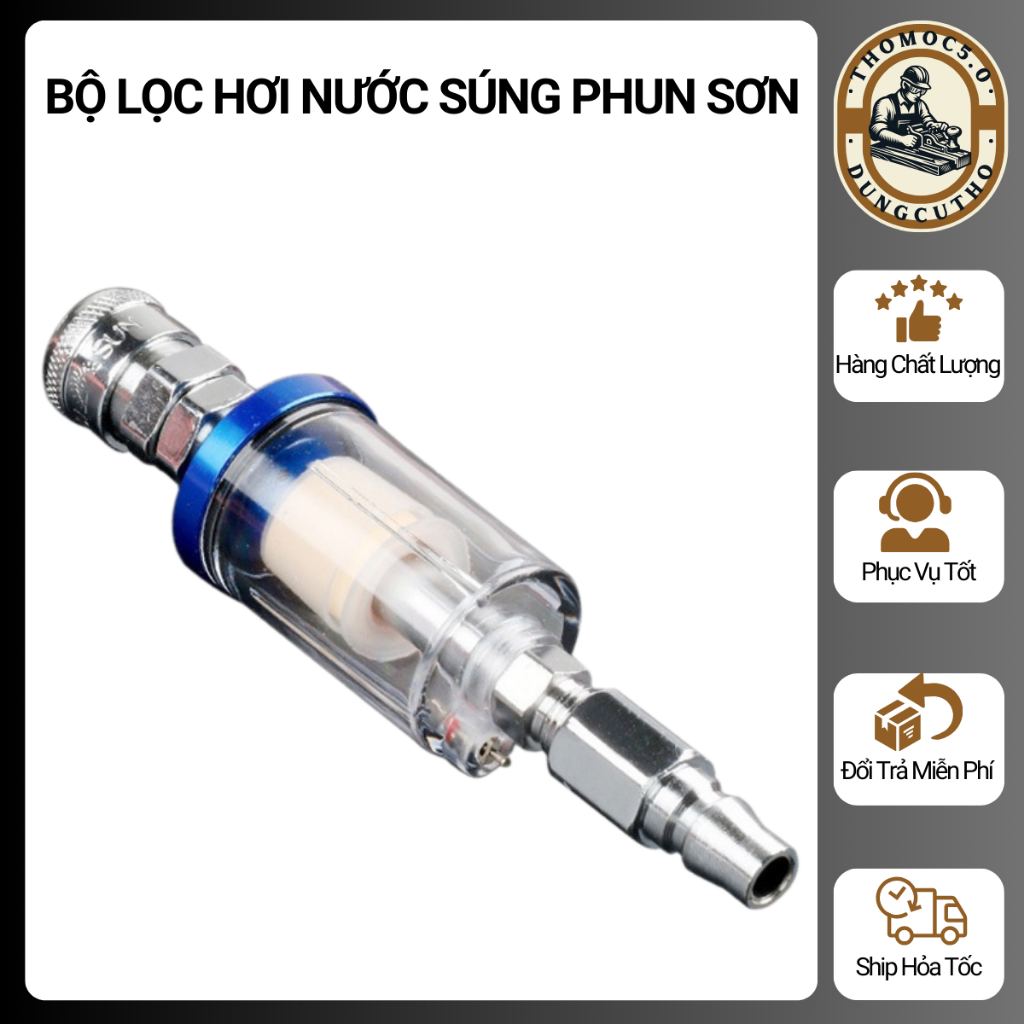 Lọc Nước Súng Phun Sơn, Lọc Hơi Nước, Đầu Lọc Tách Nước [Thomoc5.0]