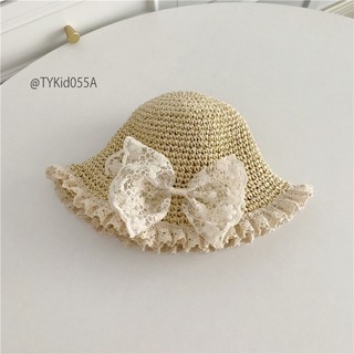 Phụ kiện cho bé, Mũ cói hè bé gái, mũ cói đi biển bé gái M055 | Tiểu Yến KID