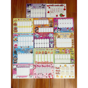 Set 10 Tấm Hình Dán Thời Khoá Biểu Nhân Vật Hoạt Hình Hottrend/ Dưa Hấu / Cam ( Giao Mẫu Ngẫu Nhiên)