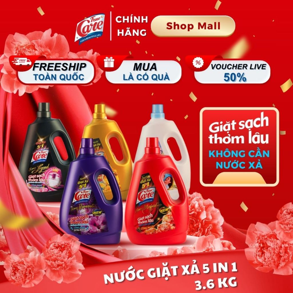 Chai Nước Giặt Xả True Care 5in1 3.6kg/Chai