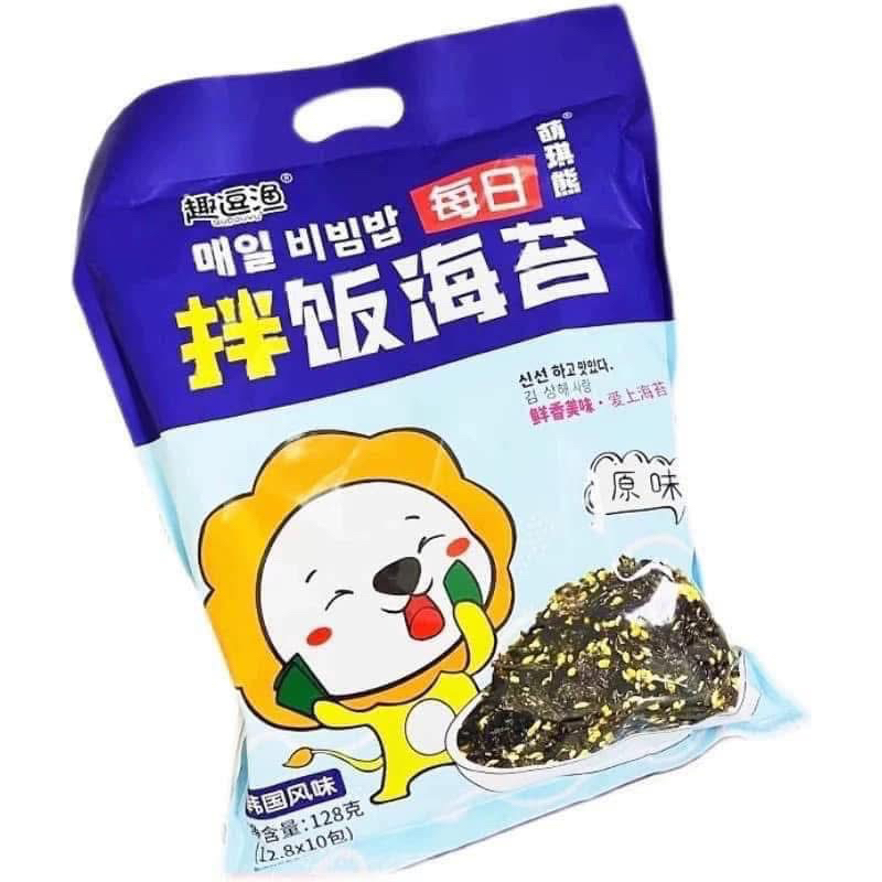 Rong Biển Sư Tử trộn cơm túi khổng lồ bịch gồm 10 gói nhỏ
