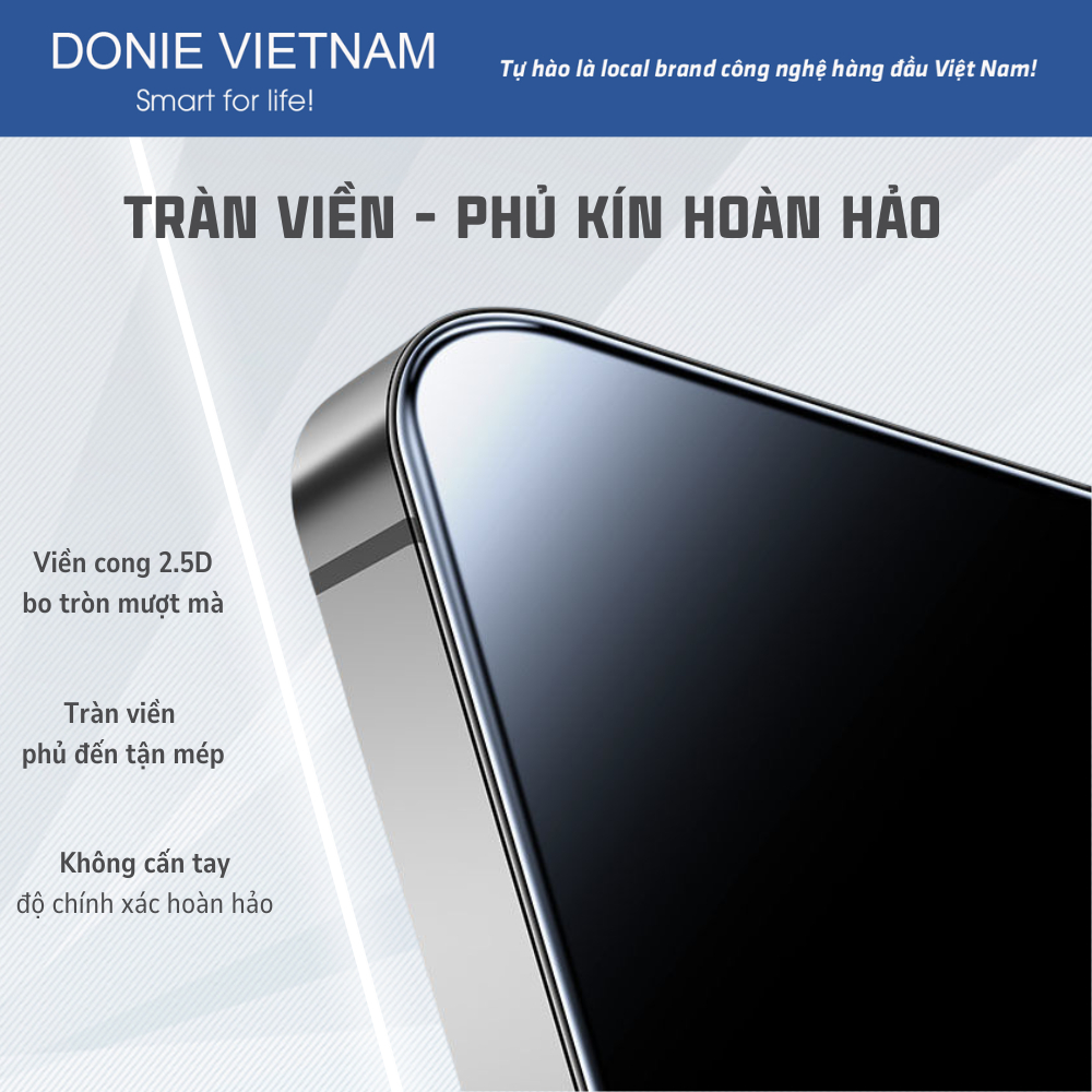 [Premium - Siêu Bền] Kính Cường Lực iPad Khung Tự Dán Cho Gen 10/11 Air 4/5/6/7 Pro 11 | DONIE C03