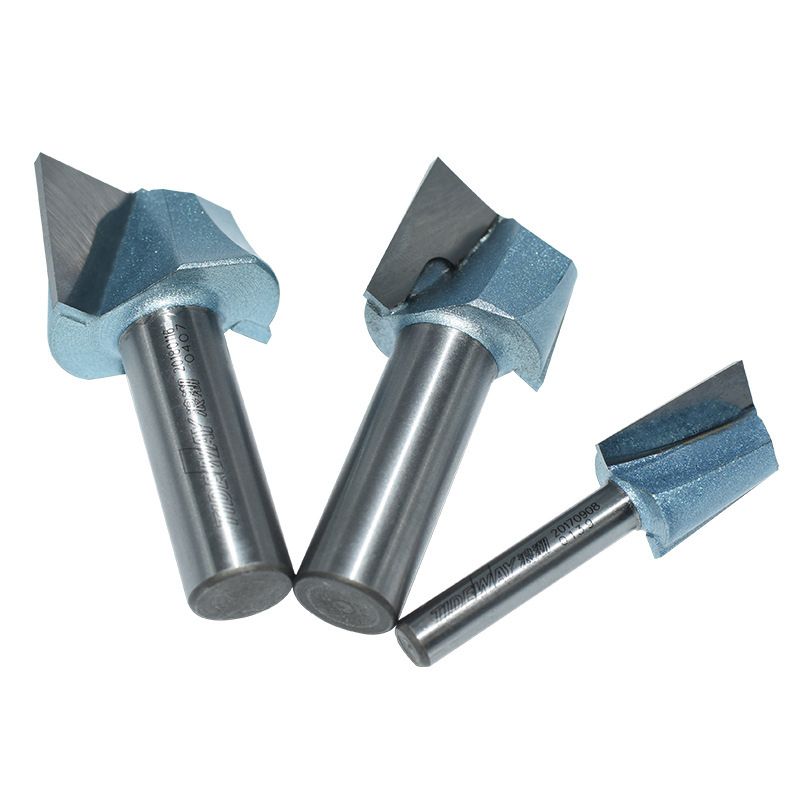 Mũi Soi Gỗ, Mũi phay CNC Gỗ TIDEWAY TLWC0106 Cốt 12.7mm - Phay Rãnh, Soi Góc Vuông, Đánh Nền Gỗ