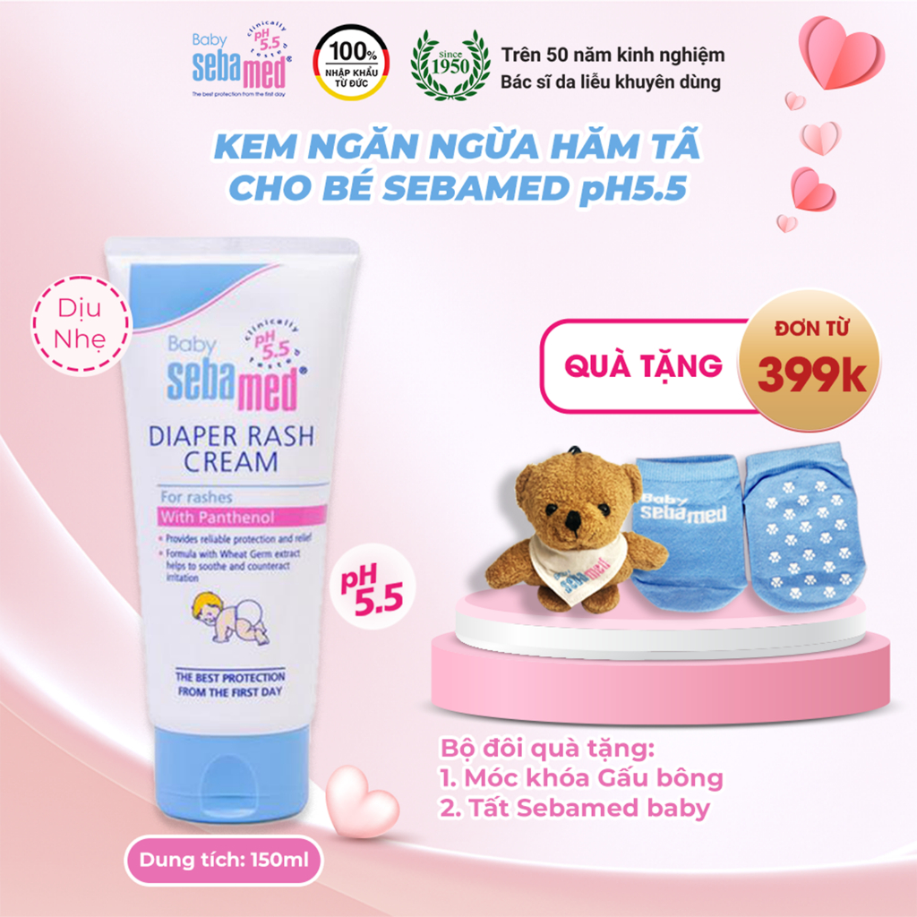 Ảnh Kem ngăn ngừa hăm tã cho bé Baby Sebamed Diaper Rash Cream pH5.5 (50ml) 1
