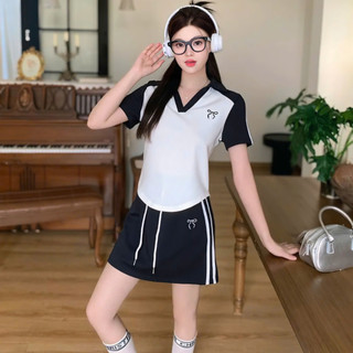 Set thun nữ thêu nơ thiết kế, set áo và chân váy babytee form vừa tiểu thư nhẹ nhàng, set đồ nữ áo và quần đi chơi