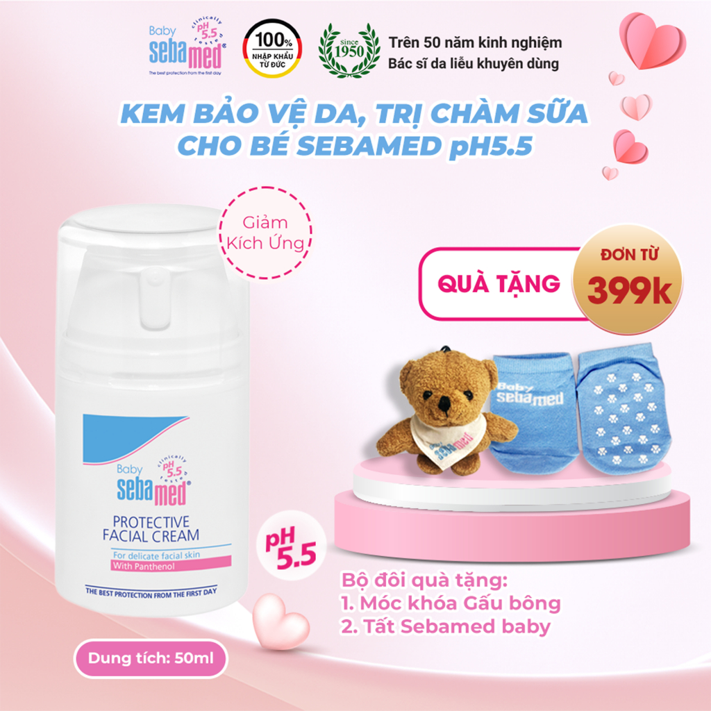 Ảnh Kem dưỡng ẩm ngừa chàm sữa, khô da cho bé Baby Sebamed Protective Facial Cream (50ml) 1