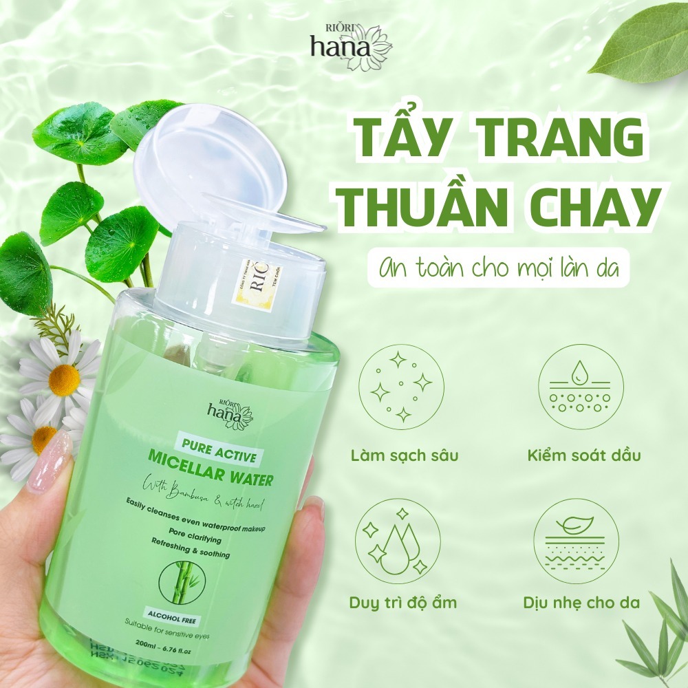 Ảnh Nước tẩy trang RIORI HANA - PURE ACTIVE MICELLAR WATER 200ml 2