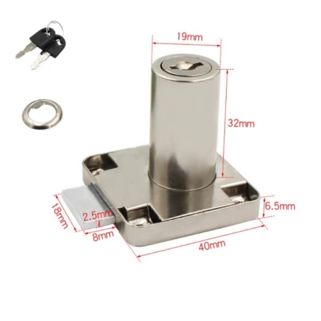 Ổ Khóa Cửa Tủ Kệ, Phụ Kiện Khóa Cửa - Chắc Chắn, An Toàn, Chống Gỉ Sét 22MM, 33MM Thép Mạ Crom