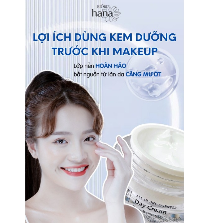 Ảnh Kem dưỡng trắng da ban ngày RIORI HANA DAY CREAM 30g giúp da mềm mịn tăng cường bảo vệ và dưỡng ẩm da 2
