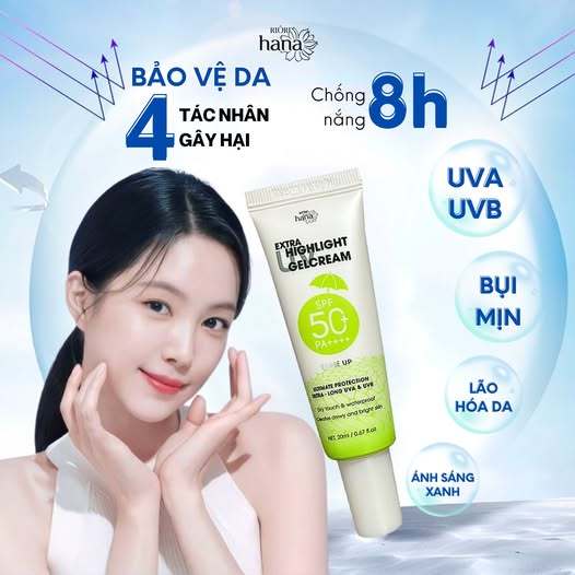 Ảnh Kem chống nắng dạng gel RIORI HANA - EXTRA UV HIGHLIGHT GEL CREAM 20ml 2