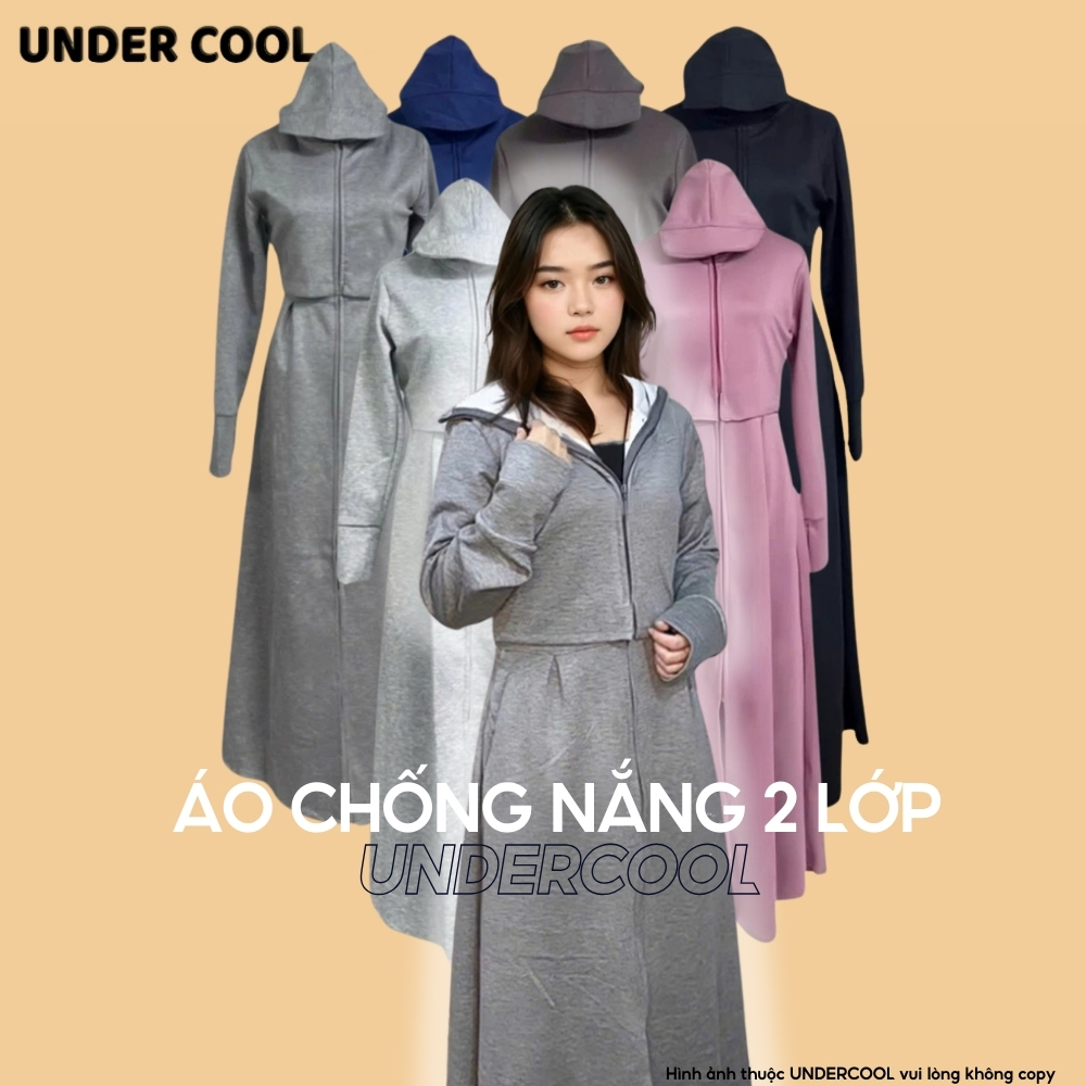 Áo Chống Nắng Toàn Thân Ngực 2 lớp UNDERCOOL Nỉ Cotton Cao Cấp Vải Umi Cotton Co Dãn 4 dày dặn ACN06