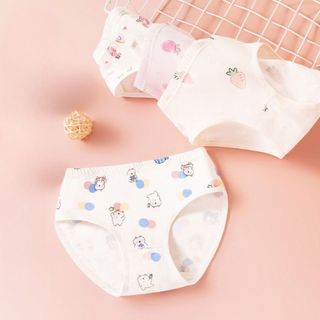 Combo 4 Quần Lót Bé Gái Cotton Mềm Thoáng Mát, Quần Chip Hình Dễ Thương Năng Động King Shop L-7000