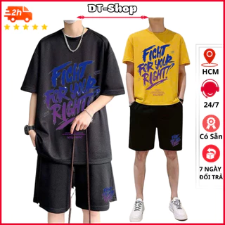 Bộ Đồ Thể Thao Thun Mè Mát Mẻ Nam, Nữ Mùa Hè Ngắn Tay Mặc Nhà, Hoạ Tiết FIGHT S07