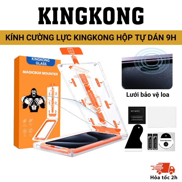 Ảnh Kính Cường Lực tự dán MAGICBOX KINGKONG bảo vệ loa cho iphone x xs xsm 11 12 13 14 15 16 pro promax 1
