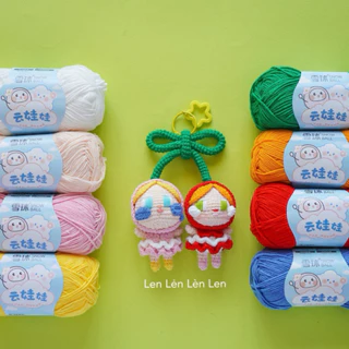 Len Baby Cotton Snowball chuyên móc thú bông cuộn 40g, cỡ sợi 1.5mm