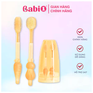Rơ Lưỡi Cho Bé BABIONE Set Bàn Chải Đánh Răng Cho Bé Bàn Chải Rơ Lưỡi Silicone