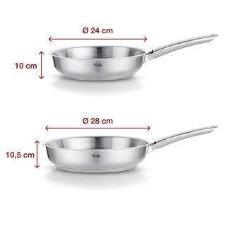 HCM Chảo thép Fissler Pure, chảo thép không gỉ 18/10 bền bỉ,dẫn nhiệt nhanh sản xuất tại Đức GermanySnT