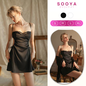 Váy Ngủ Sexy Cúp Ngực Triết Eo Sang Chảnh, Lụa Viền Ren Gợi Cảm N005