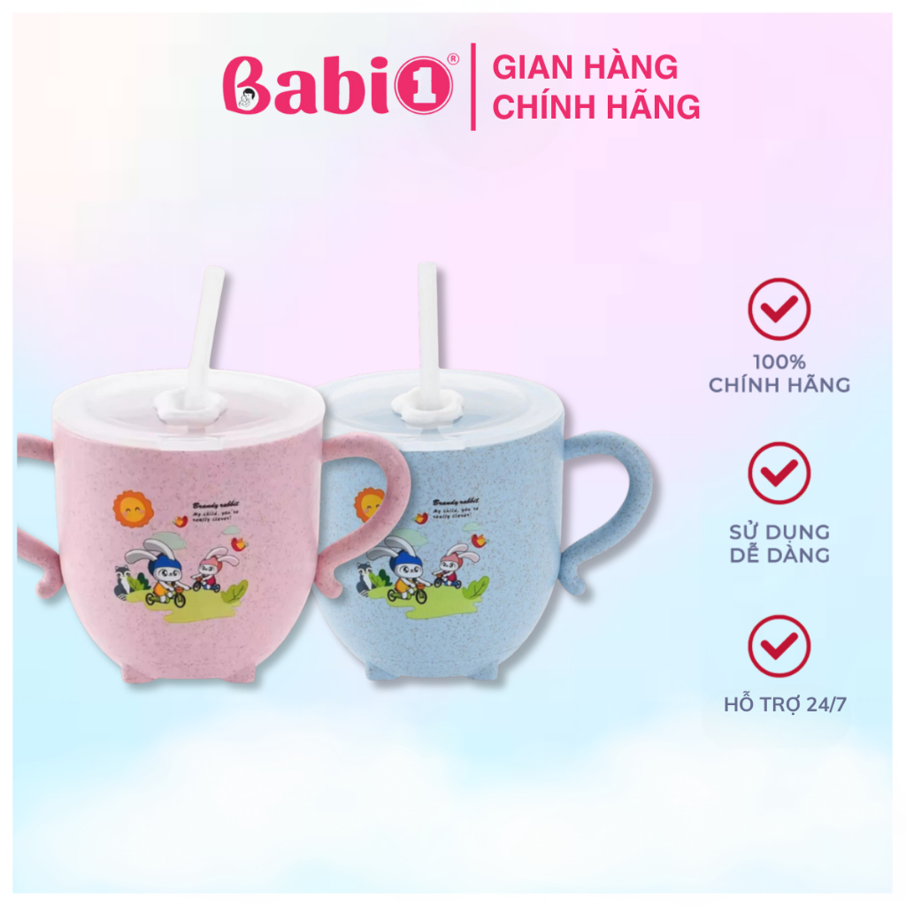 Cốc Tập Hút Cho Bé BABIONE Cốc Uống Nước Lúa Mạch Cho Bé Phát Triển Kỹ Năng Tự Lập Từ 6 Tháng Tuổi