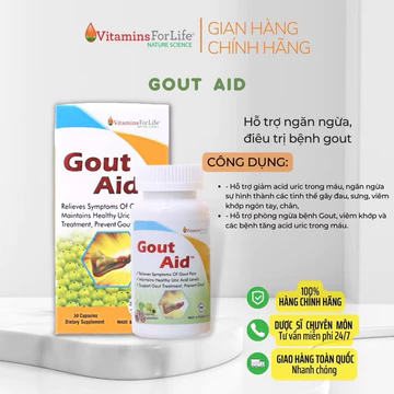 GOUT AID – Viên uống hỗ trợ giảm triệu chứng Gout , Giảm đau và kiểm soát axit uric ( 30 viên)