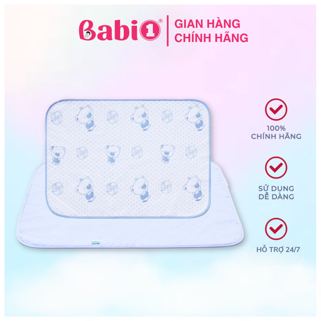 Miếng Lót Sơ Sinh BABIONE Tấm Lót Chống Thấm Cho Bé 4 Lớp Kích Thước 80x65cm