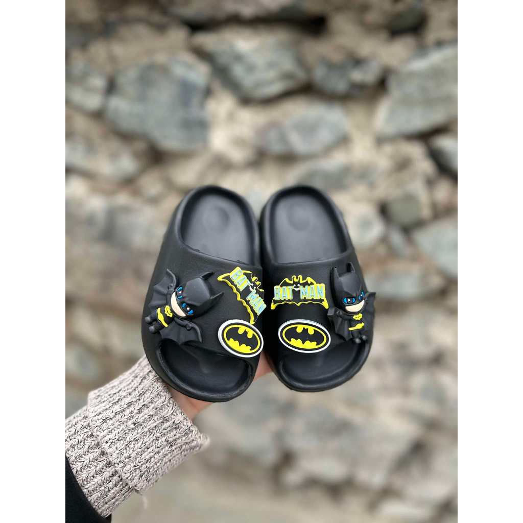 Dép Lê Trẻ Em Sticker Batman - Spiderman Dễ Thương Chất Liệu EVA Chống Trơn Trượt Siêu Nhẹ, Siêu Mềm Cho Bé Trai Bé Gái.