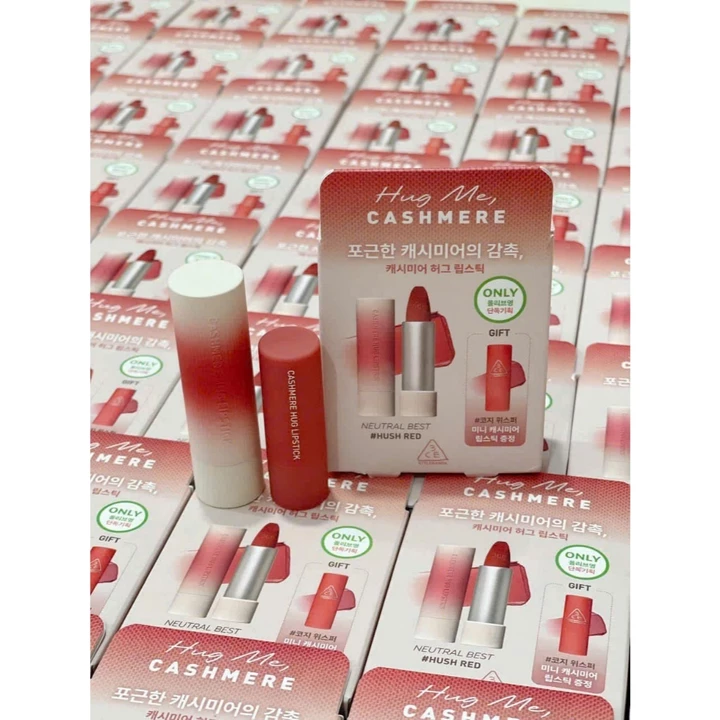 Set Son Thỏi 3CE Cashmere Hug Lipstick (Kèm Son Mini 05 Cozy Hồng Rose)
