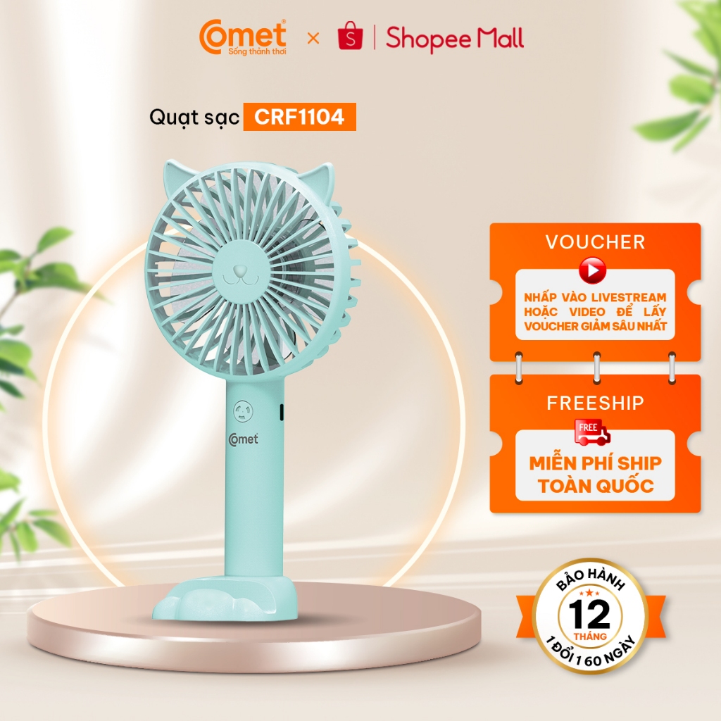 Ảnh Quạt Sạc Để Bàn, Cầm tay Comet Nhiều Chức Năng Bảo Hành 12 Tháng, Lỗi 1 Đổi 1 Trong 6 Tháng 4