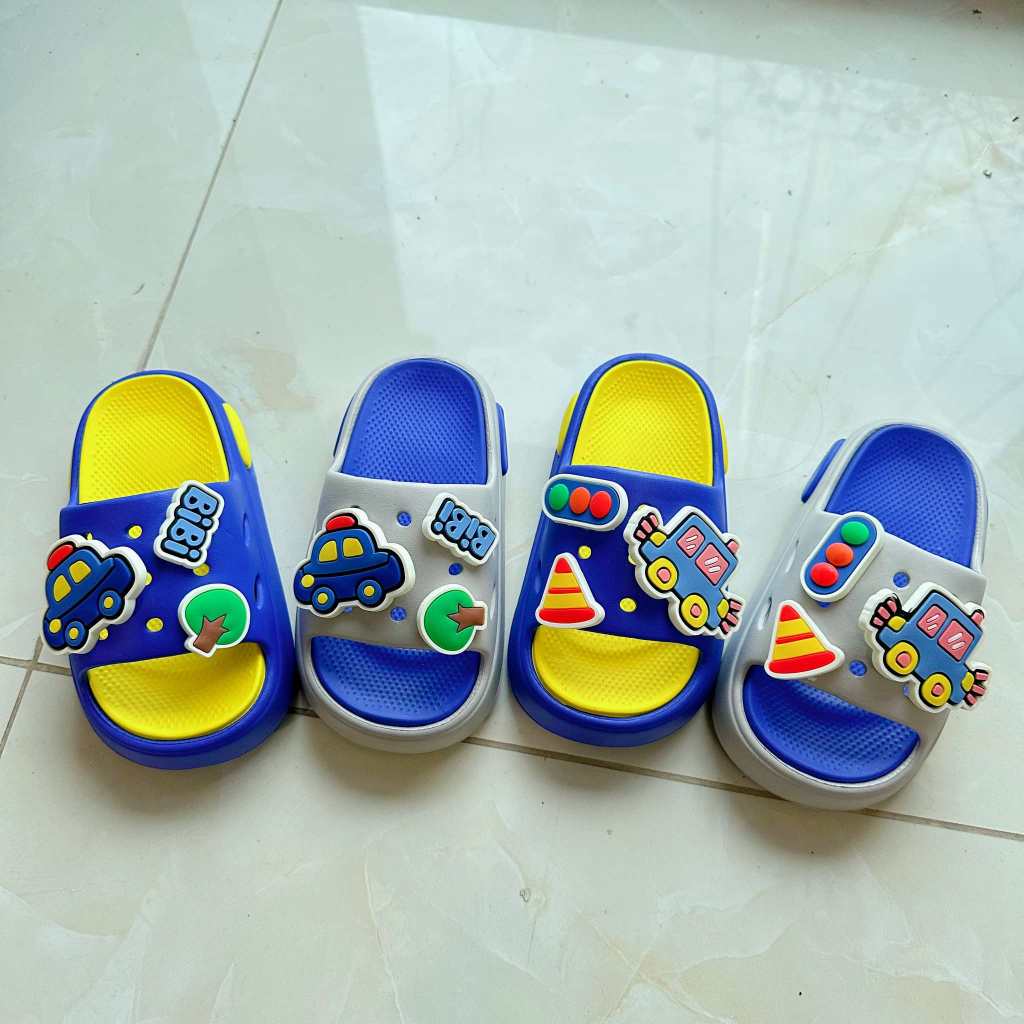 Dép Trẻ Em Sticker OTO Dễ Thương, Nhựa EVA Siêu Nhẹ, Siêu Mềm Cho Bé Trai 2 - 10 Tuổi.