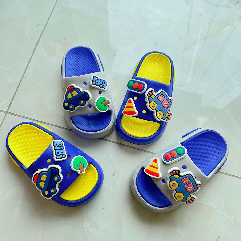 Dép Trẻ Em Sticker OTO Dễ Thương, Nhựa EVA Siêu Nhẹ, Siêu Mềm Cho Bé Trai 2 - 10 Tuổi.