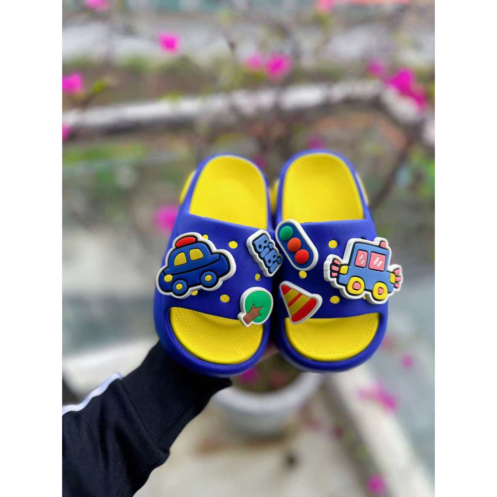Dép Trẻ Em Sticker OTO Dễ Thương, Nhựa EVA Siêu Nhẹ, Siêu Mềm Cho Bé Trai 2 - 10 Tuổi.