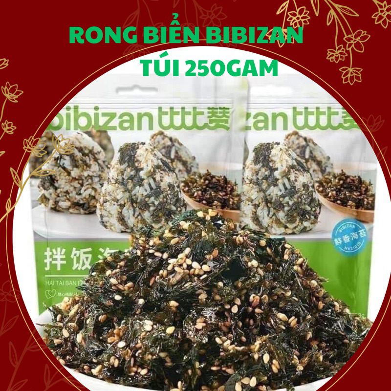Rong Biển Ăn Liền BIBIZAN, Rong Biển Trộn Cơm, Rắc Cơm Giòn Ngon Siêu Dinh Dưỡng Túi 250 Gram