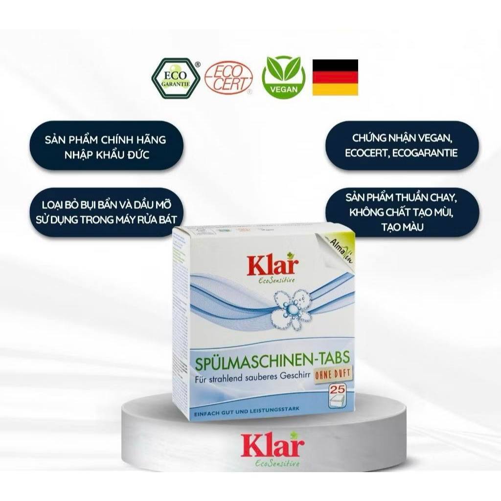 Viên Rửa Chén Bát dành cho máy Klar/ Etamine du lys Dishwashing Tablets