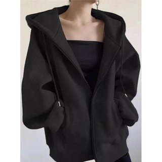 Áo Khoác Ngoại Có Nón Liền Thân Chất Nỉ Mềm Mịn Kiểu Dáng Basic Dễ Mặc Dễ Phối Đồ