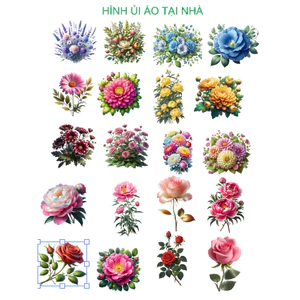 Hình hoa in pet ủi nhiệt tại nhà bằng bàn là bàn ủi-có thể giặt nước được-miếng DIY Trang tri