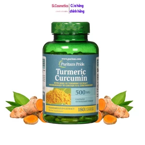 tinh chất nghệ turmeric làm đẹp da Puritan's Pride Turmeric curcumin 500mg 90 viên, 180 viên của Mỹ