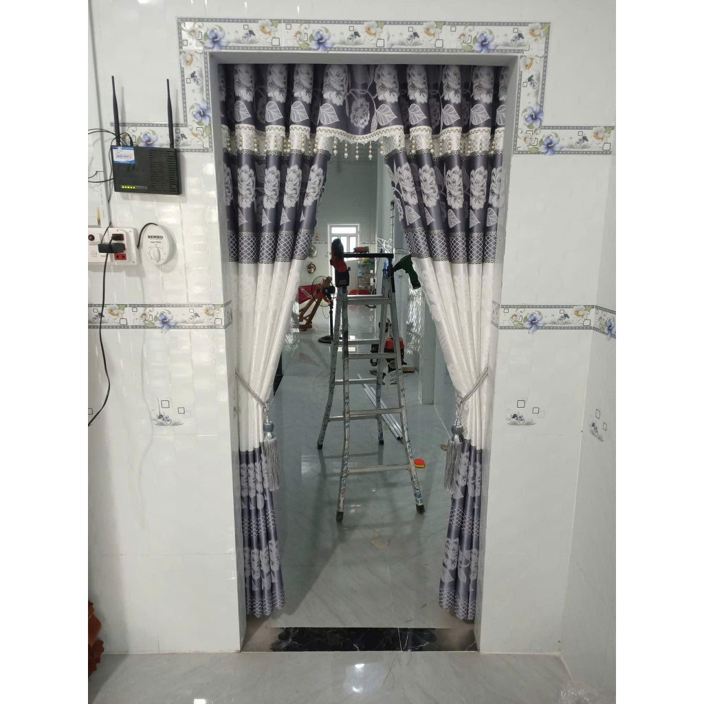 TRỌN BỘ RÈM CỬA BUỒNG GẤM THỔ CẨM( ĐÃ CÓ THANH TREO ) RÈM CỬA VIỆT HÀN