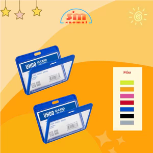 Thẻ Đeo Bảng Tên Ngang 2 Mặt Trong Suốt UHOO 6637 - Văn Phòng Phẩm Sao Mai