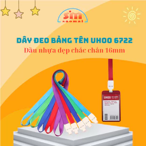 Dây Lụa Đeo Bảng Tên UHOO 6722 Đầu Nhựa Dẹp Bảng Tên Học Sinh, Nhân Viên, Văn phòng Phẩm Sao Mai