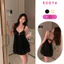 Đầm Ngủ 2 Dây Lụa Phối Voan Sooya, Mềm Mịn Sang Trọng Cao Cấp, Có Mút Đệm N006