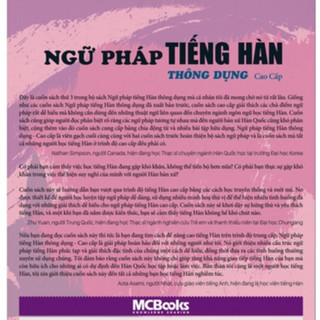 Sách Ngữ pháp tiếng Hàn thông dụng (cao cấp) Korean Grammar in use Advanced - Mcbooks Chính Hãng