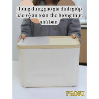 Thùng Đựng Gạo Thông Minh Chống Ẩm Côn Trùng Proki PKS 5kg - 10kg - 15kg Chất Liệu Nhựa Cao Cấp