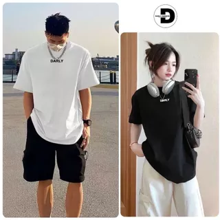Áo thun unisex nam nữ cổ tròn DARLY, phom rộng tay lỡ dành cho nam nữ, cotton 2 chiều 250gsm AP111