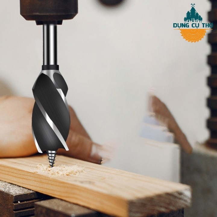 Mũi Khoan Gỗ Dài Xoắn Ốc Chuôi Lục Giác 6.35mm – Khoét Lỗ Tròn, Đa Kích Thước Từ 10mm Đến 35mm