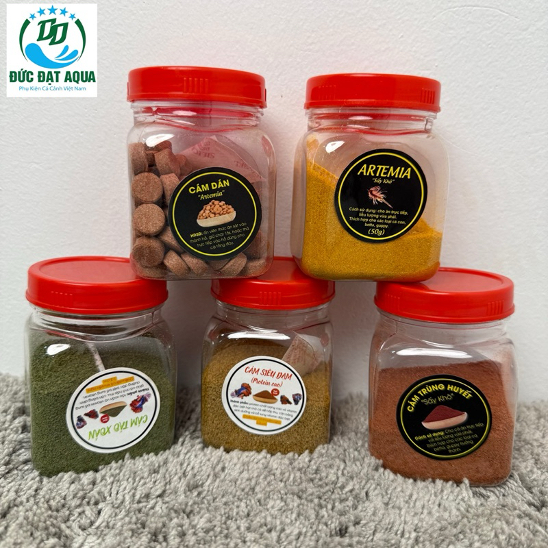 Cám cá ARTEMIA ,cam rán trùng huyết , siêu đạm , tảo xoắn sấy khô,  50-100g giàu dinh dưỡng- TOP 1thức ăn cho cá con