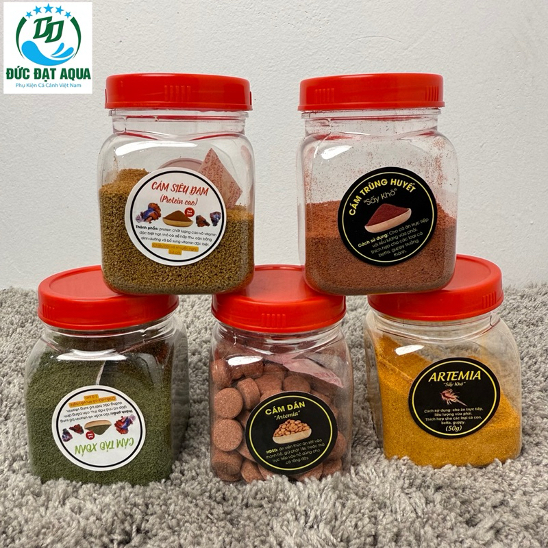 Cám cá ARTEMIA ,cam rán trùng huyết , siêu đạm , tảo xoắn sấy khô,  50-100g giàu dinh dưỡng- TOP 1thức ăn cho cá con 6