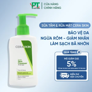 CHÍNHHÃNG]Sữa Tắm Rửa Mặt Không Xà Phòng CERASKIN GENTLE SKIN CLEANSER - Sữa Rửa Dịu Nhẹ Giữ Ẩm Da Cho Cả Mẹ Và Bé DR.EA