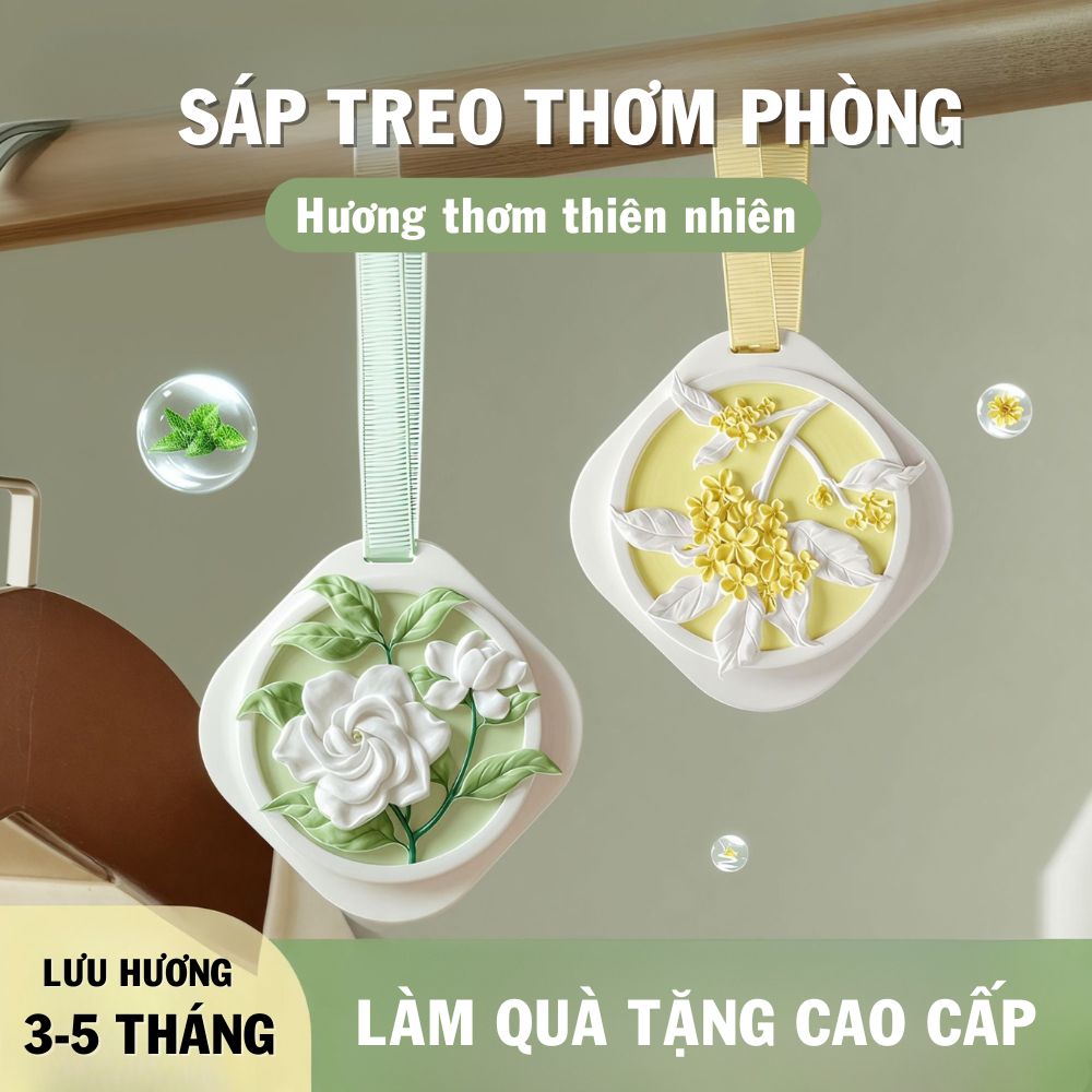 Sáp Thơm Treo Tủ Quần Áo, Phòng Ngủ Khử Mùi Ẩm Mốc, Hương Tinh Dầu Tự Nhiên An Toàn Dễ Chịu Cỡ Lớn